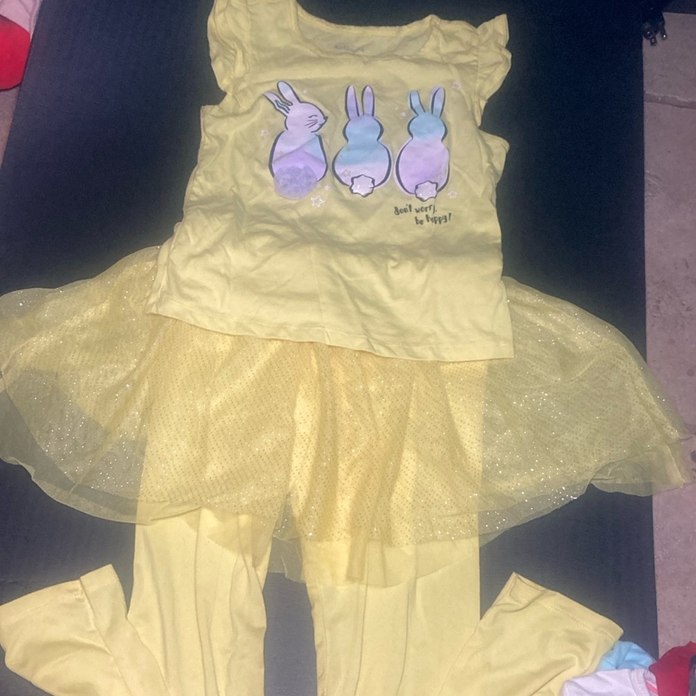 Girls yellow bunny set